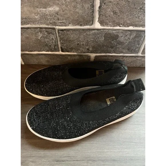 FITFLOP Uberknit Sparkle Black Slip On Flats Size  7 - Picture 7 of 13